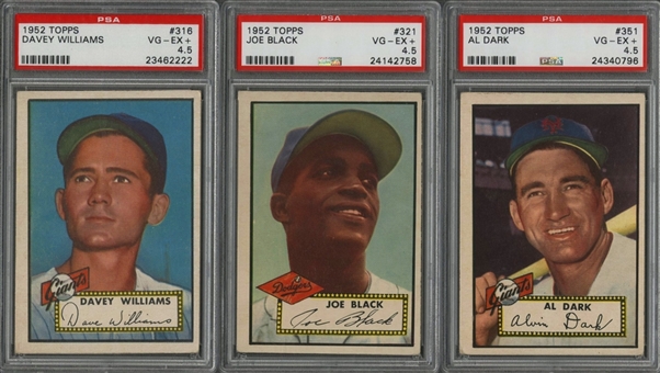 1952 Topps "High Numbers" PSA VG-EX+ 4.5 Collection (7 Different)